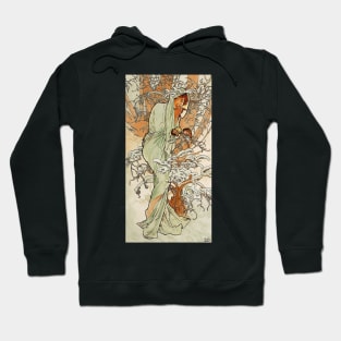 Winter 1896 by Alphonse Mucha (His First Seasons Series) Hoodie